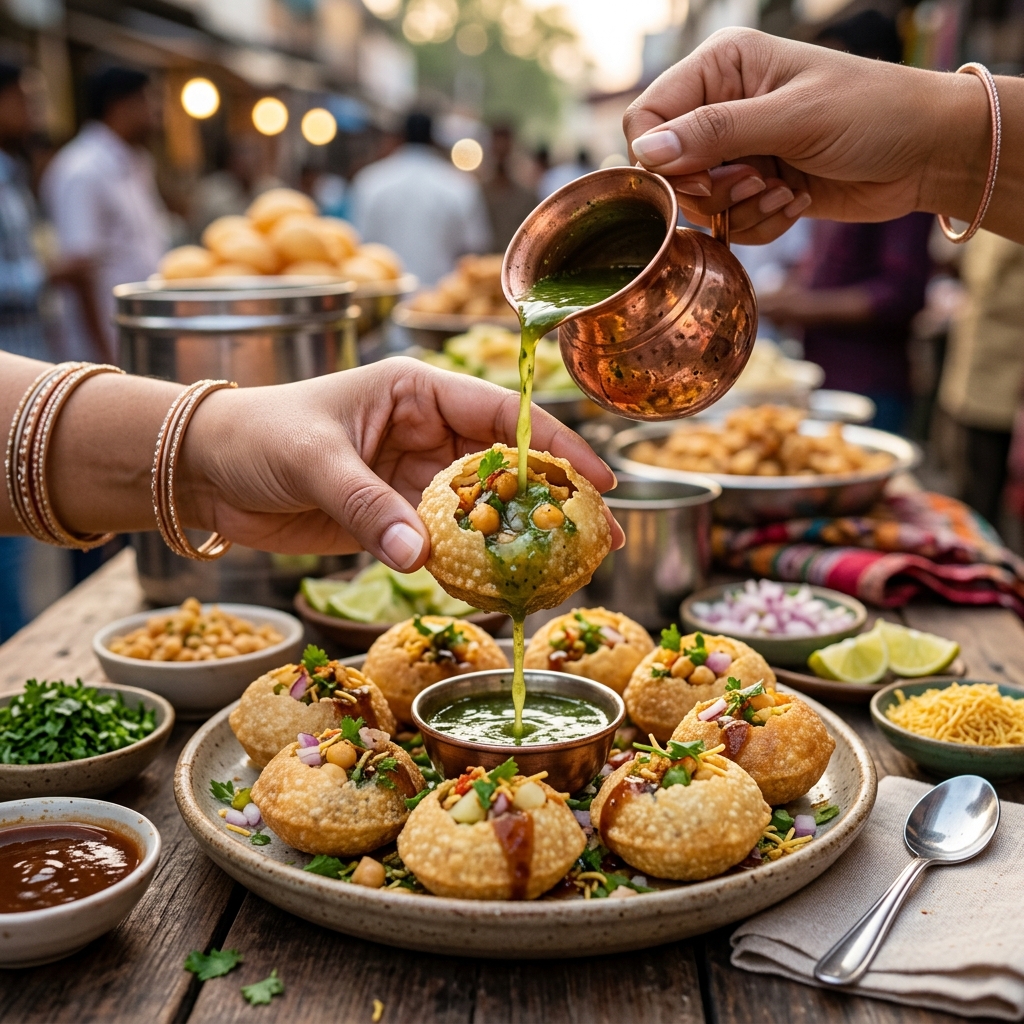 Crispy Pani Puri Platter